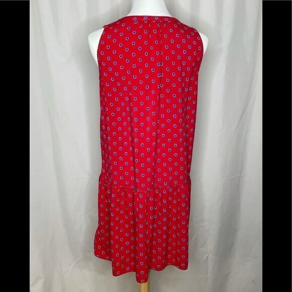 BeachLunchLounge Red Dress w/Blue Apples S - Picture 4 of 5